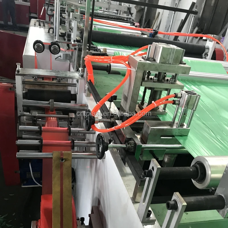 Heavy duty HDPE plastic cornstarch biodegradable drawstring rope tie garbage trash bin continuous rolled type bag making machine