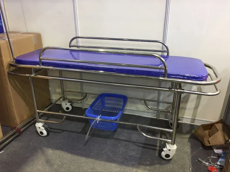 Hot sales stainless steel medical emergency trolley patient stretcher