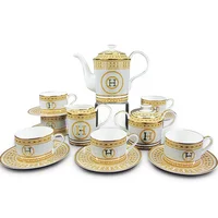 

High quality graceful design drinkware custom royal ceramic bone china coffee & tea pot cup sets