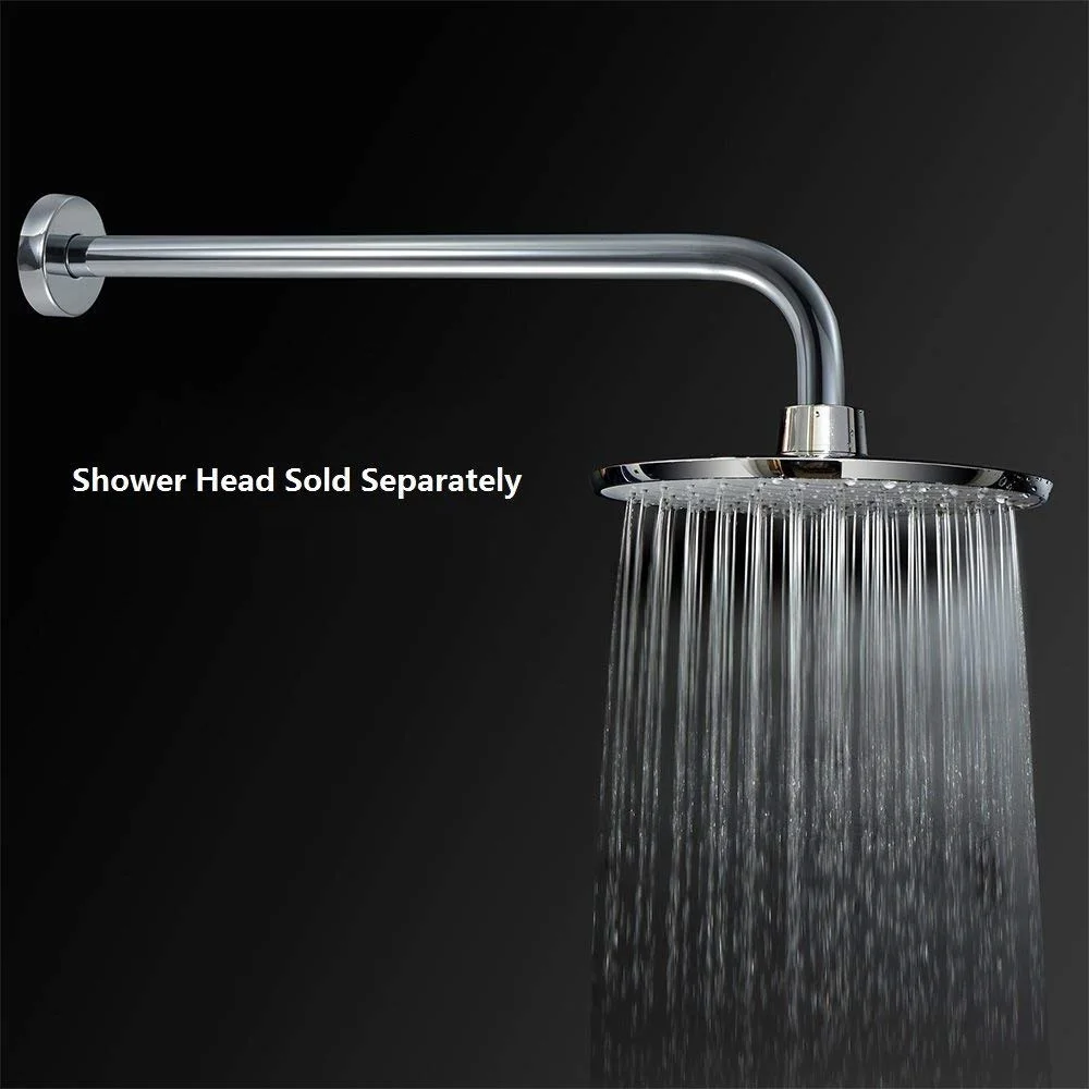 16" Long Gooseneck Stainless Steel Shower Arm,Chrome Finish & Brushed