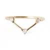 925 silver jewelry 18K gold plating triangle zircon finger ring