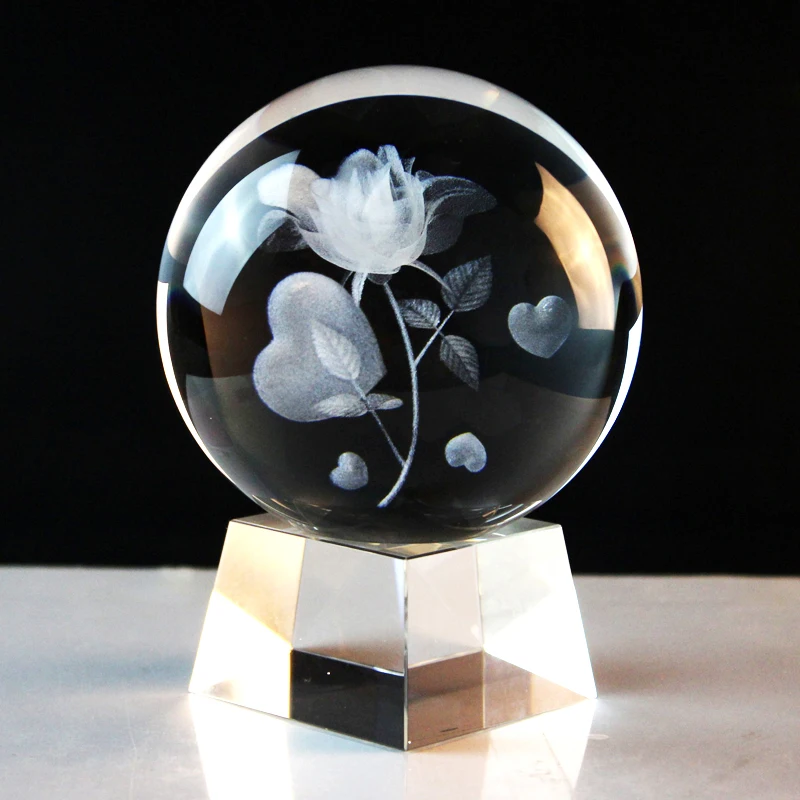 K9 Optical Crystal Ball on Cube Trophy