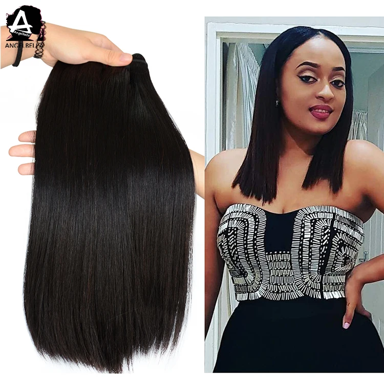 

Super Double Drawn Bone Straight Hair Bundle Weave Human hair Bundles Wholesale Remy Human Hair Extensions, Natural black color