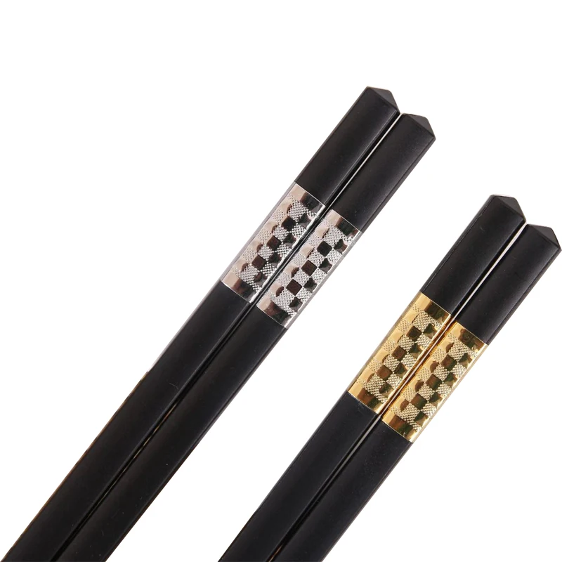 

Chinese manufactures tableware reusable black alloy chopsticks eco-friendly customize logo printing metal cutlery
