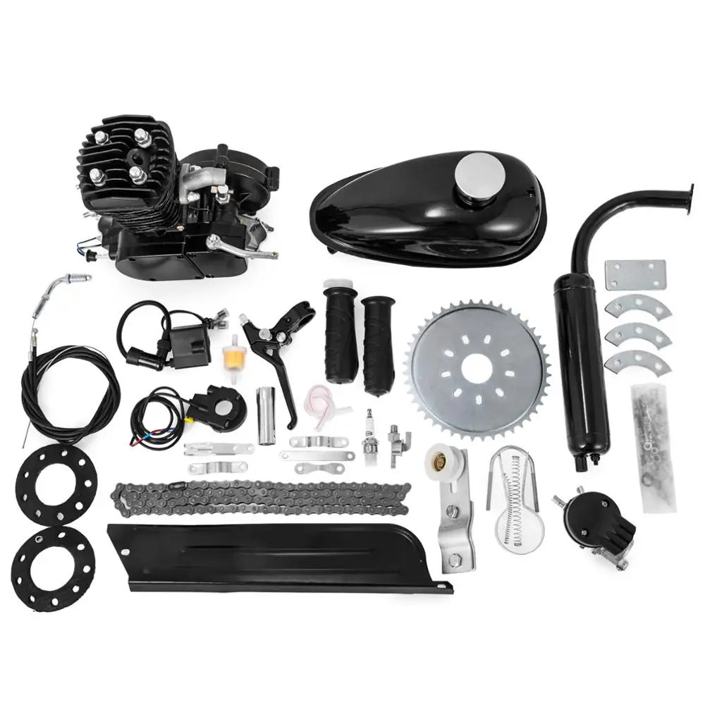 

SIHAO 80cc 2 Stroke Cycle Bike Bicycle Motorized Engine Kit BLACK Motor Chrome Muffler