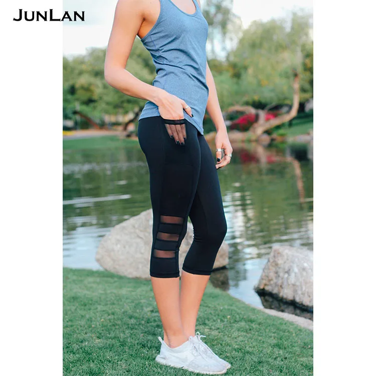 

Top Quality Gym Clothing Women Fitness Yoga Pants Workout Leggings With Pockets, Black