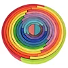 custom Wooden Rainbow Blocks Early Learning Educational Toy Building Blocks Set wood blocks for kids