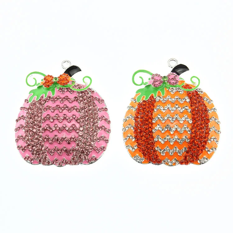 

Halloween Decoration Pink Enamel Rhinestone Pumpkin Pendant DIY  Pumpkin Girl Pendant Charm, Various;as your choice