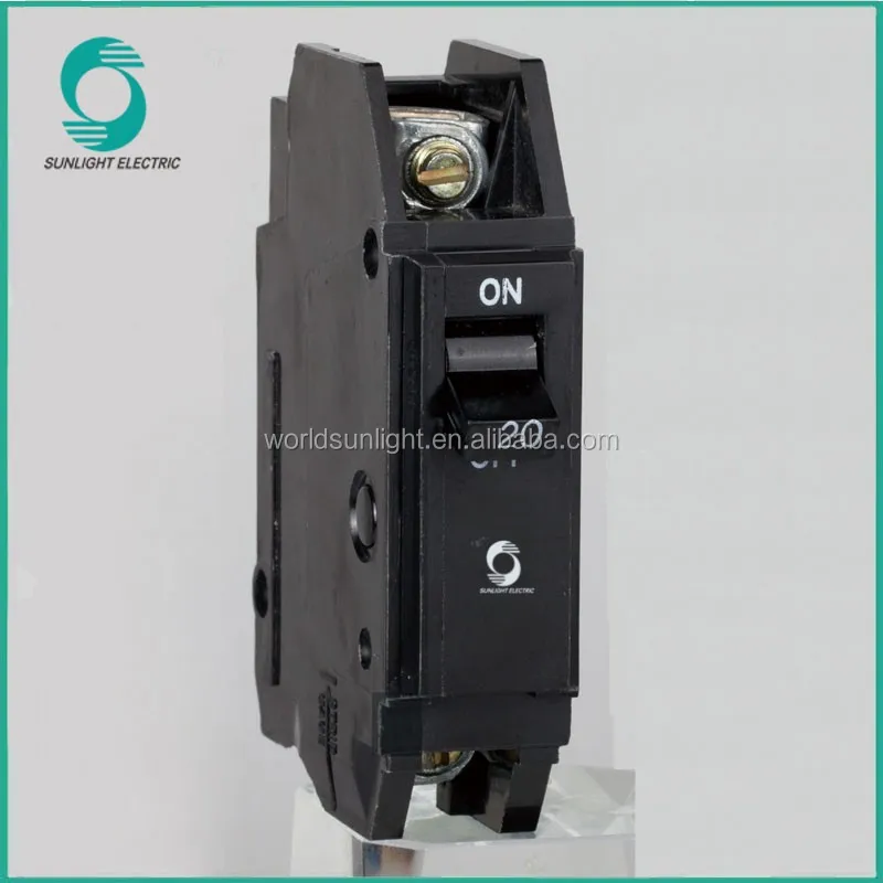 THQC series black bolt-on mounting 1 pole on off 20A mcb miniature circuit breaker