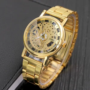 2019 Newest mens gold automatic skeleton mechanical wrist watch
