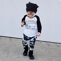 2016 baby boy clothing set long sleeve T shirt Camo pants 2pcs suit Infant roupas bebe