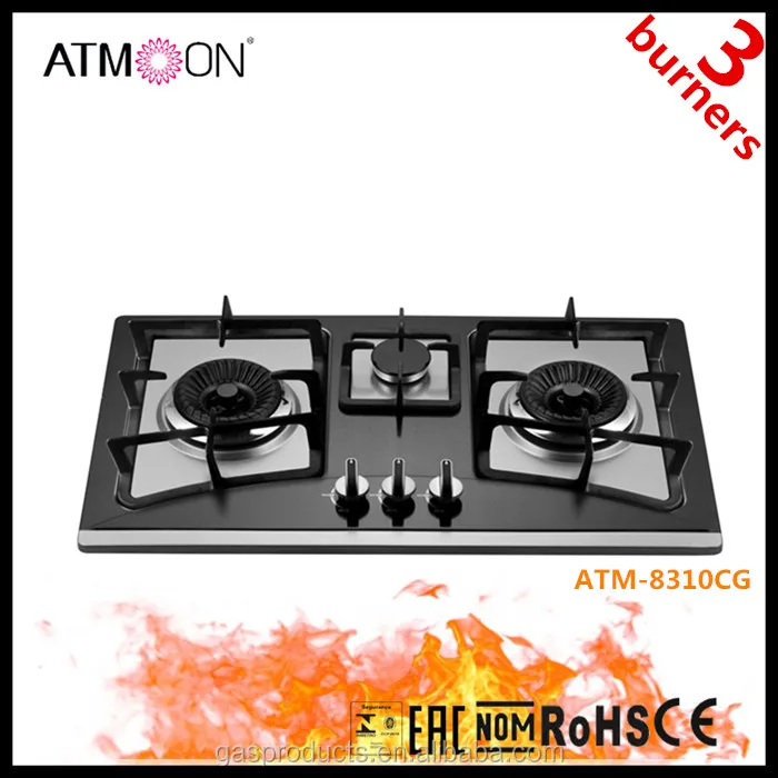 
Build In Cooking Tempered Glass Gas Stove 3 Burners 