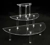 Factory Price Customized 3-Tiered Clear Acrylic Half Round Shelves