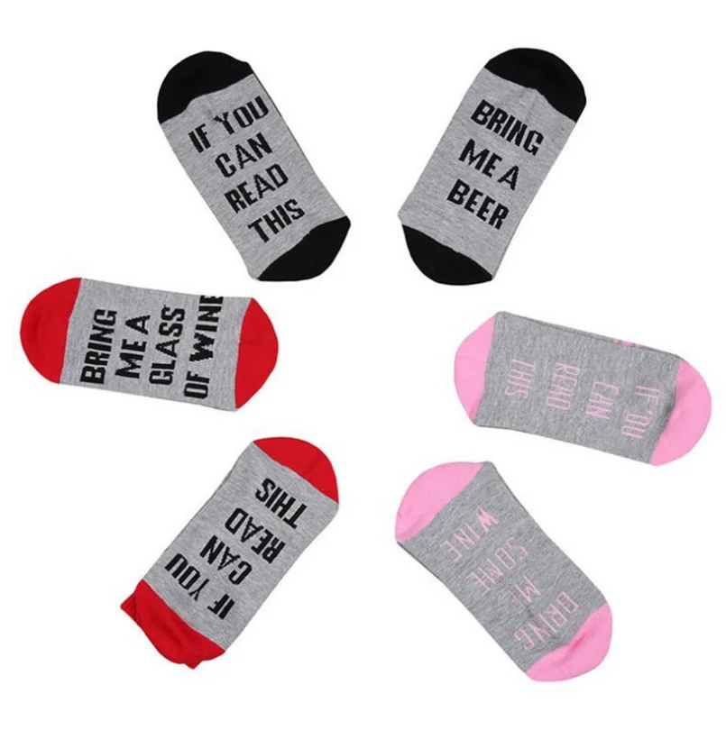 

Unisex Men Womens Sports If You Can Read This Bring Me Some Wine Socks, Black and red