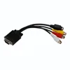 VGA Male to S-Video 3 RCA Jack Female Composite AV TV Out Adapter Converter Connector Video Cable for Laptop PC HDTV