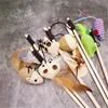2018 New Design Interactive Toys Wooden Cat Teaser Wand With Bell