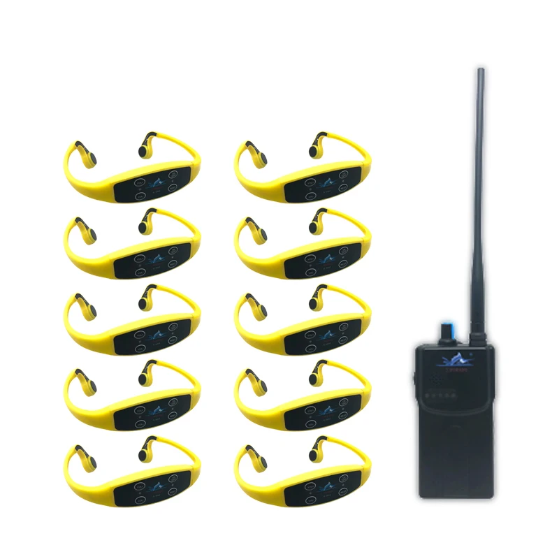 

Waterproof Long Range Bone Conduction Headset H-906A and Portable Walkie Talkie h-900A for Open Water Swimming Training