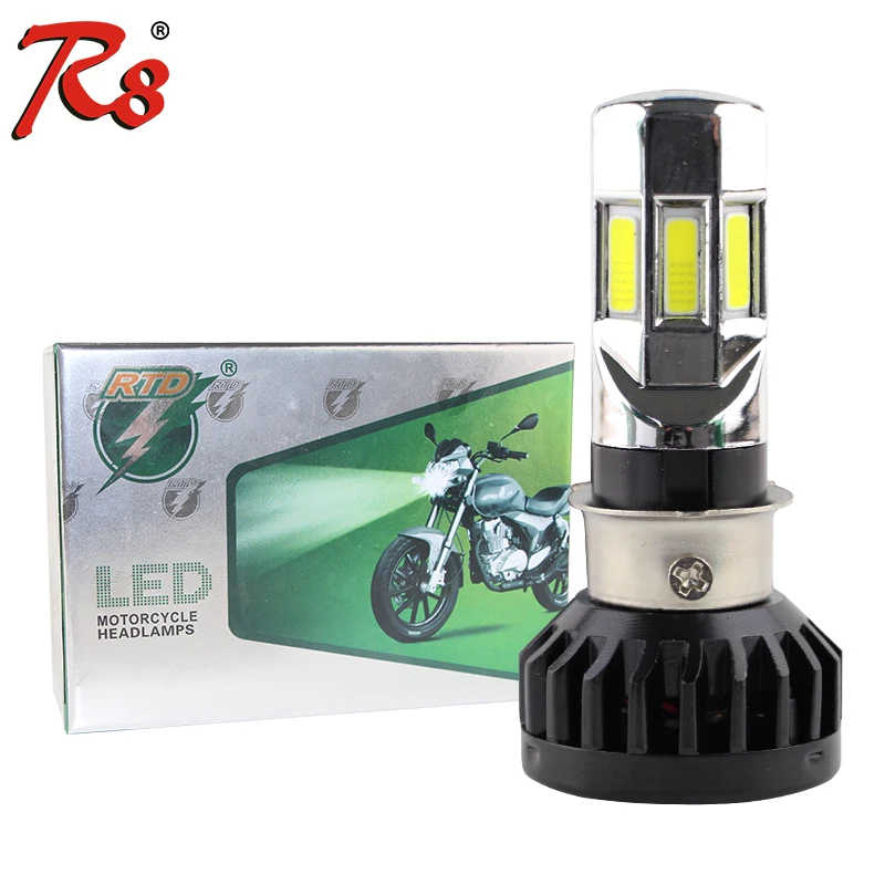 Rtd Most Popular Universal Type Motorcycle LED Headlight Bulb M02E H4 HS1 BA20D P15D H6 3500LM 35W For All Motorbike 6COB 6000K