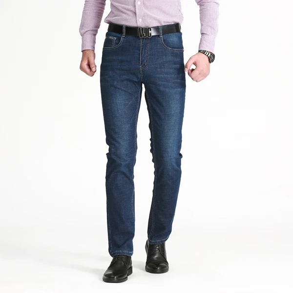 Men's Business Loose Straight Recreational Blue Jeans