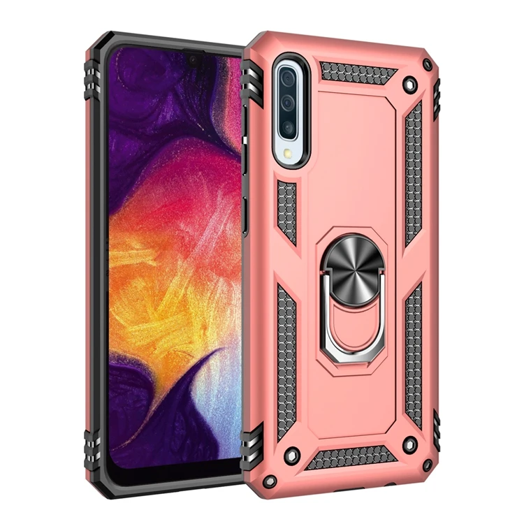 

Durable 2 In 1 Mobile Phone Cases Back Cover With Kickstand For Samsung Galaxy A50 A70 A80, Black,red,gold,rose gold,blue,silver