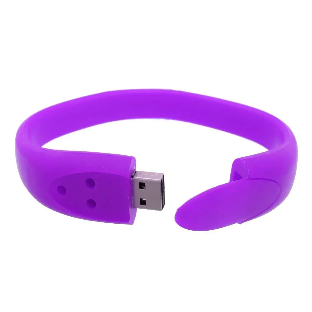 32gb Silicone Bracelet Usb 2.0 Flash Drive Storage Memory Stick Purple