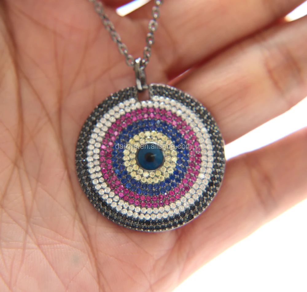 

2021 fashion luxury micro pave 30mm disco statement necklace