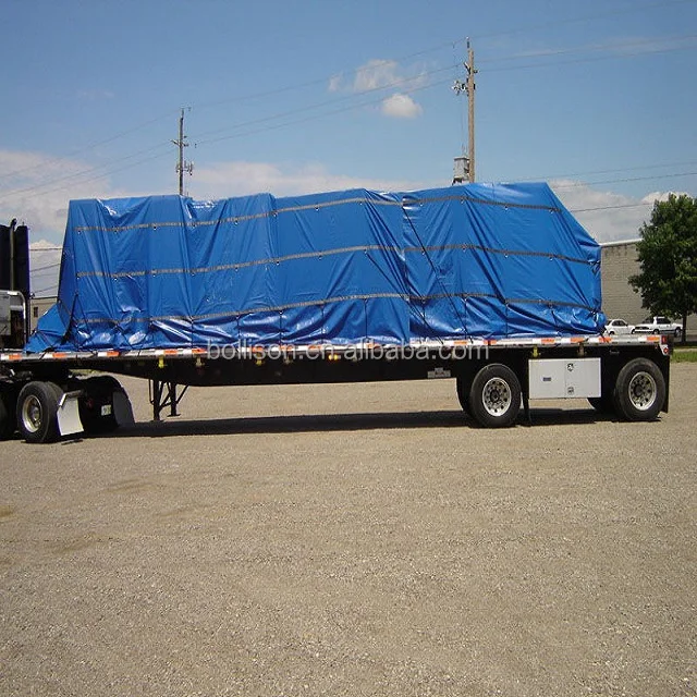 Lightweight 14oz Lumber Tarp 24ftx27ft 8' Drop Blue Flatbed Truck Tarps
