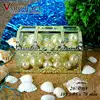 100% Food grade Clear plastic Large candy box with frame in gold toy treasure chest lock thrift store