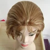 Lightest Ombre Blonde to Brown Short 100% Russian Human Hair Full Lace Wig Remy Hair Swiss Lace Top Bleached Knots Lace Wigs