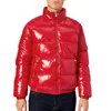 High quality fashionable casual shiny red puffer jacket mens