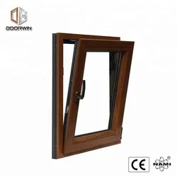Canadian pine wooden top hung Awning window insect screen with  double tempered glass