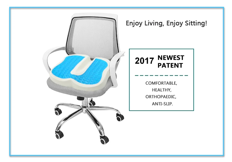 Orthopedic Comfort Office Chair Portable Comfy Car Driver Coccyx Cooling Memory Foam Cooling Gel Seat Cushion