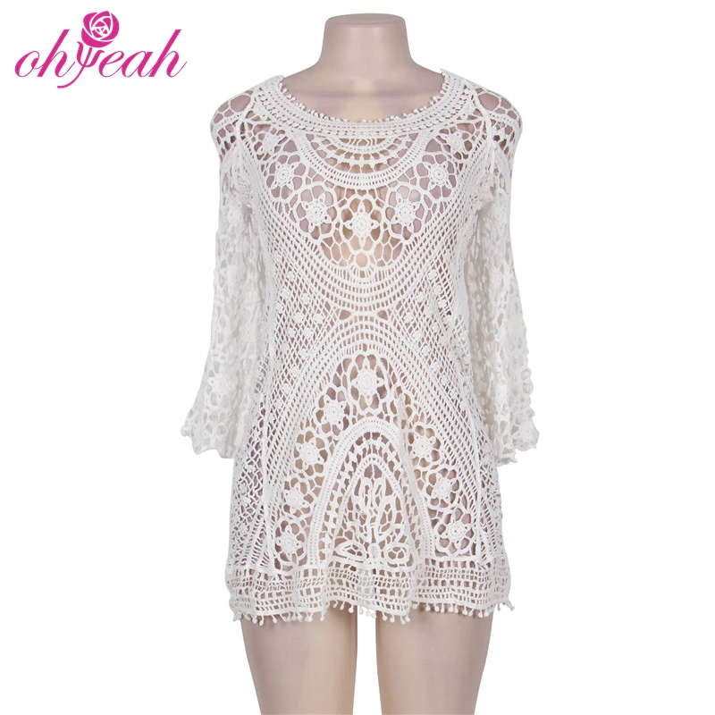 

New Design Knitted Hollow out Beach Dress Bikini Beach cover up, N/a