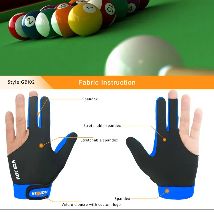 Custom Made Cheap Billiards Gloves Abrasion Resistance Left Hand Cue