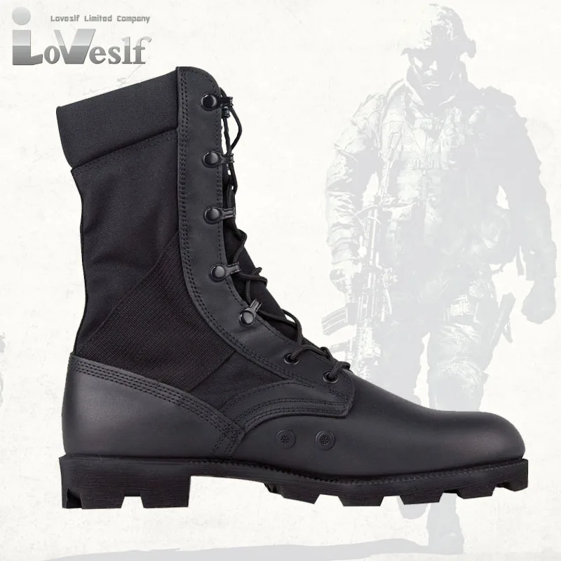 

Loveslf black leather military boot army tactical outdoor safety boot wholesale