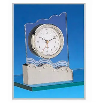 Quartz Analog Alarm Clock Transparent Table Clock Crystal Desk