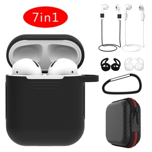 AirPod Case 7 in 1 Airpod Staps/Skin/Tips with Metal Clasp Keychain for Airpod Accessories