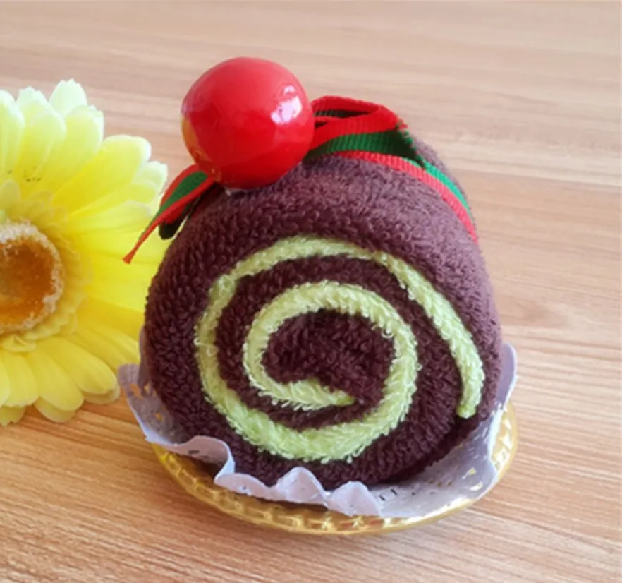 Christmas Style Mini Swiss Roll Towel Cake Towel Gifts Swiss Roll