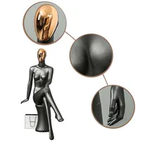 

XINJI New Design Gold Face Female Mannequins Full Body FRB Matte Black Mannequin