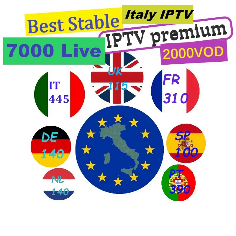 Italia iptv 12 months USA Italy portugal spain 40+ country 7000+ channels Italian iptv m3u subscription reseller panel