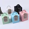 Muffin Packaging 1Cupcake Boxes Colorful Foldable Kraft Paper Cake Box Private Label Paper Cupcake Box