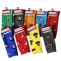 

Top Quality Mens Crew Socks Superhero Print Cotton Socks New Cartoon Hot Sale Male Novelty Marvel Socks Wholesale