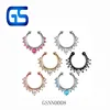 no perforation diamond decoration nose rings zinc alloy casting body jewelry without pierced