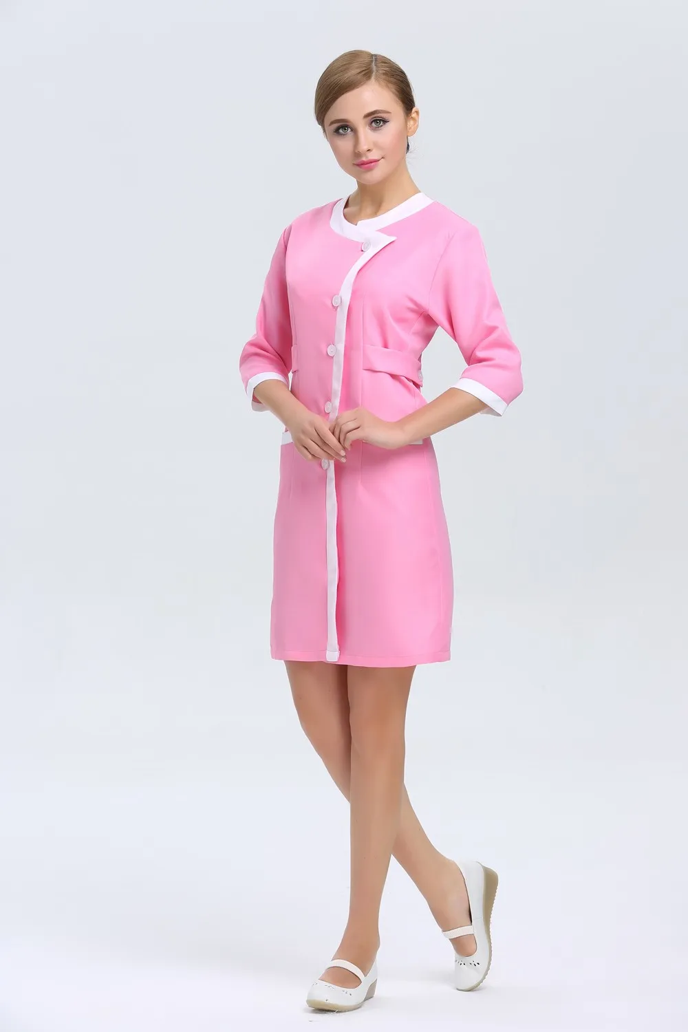 Newest Cotton Material Beauty Pink Salon Spa Uniform For Women Buy Women Beauty Uniform 0289