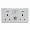 Shenzhen New Arrival USB Switched Socket UK Double Wall Socket