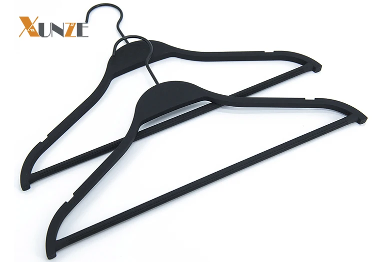 Luxury Custom Logo Black Rubber Coated Plastic Hangers Buy Plastic