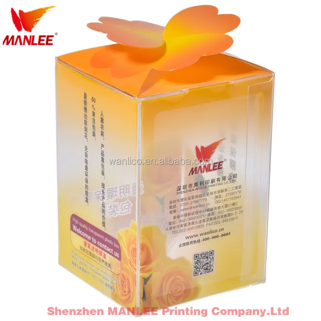 wanli brand high quality eco-friendly custom PP PVC foldable high end clear PET plastic packaging gift box
