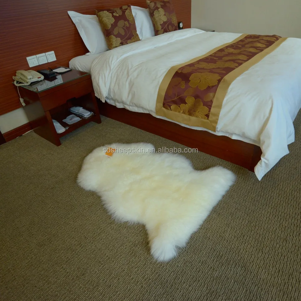 Natural Sheepskin Rugs Yellow Color Factory Make Buy Long Hair