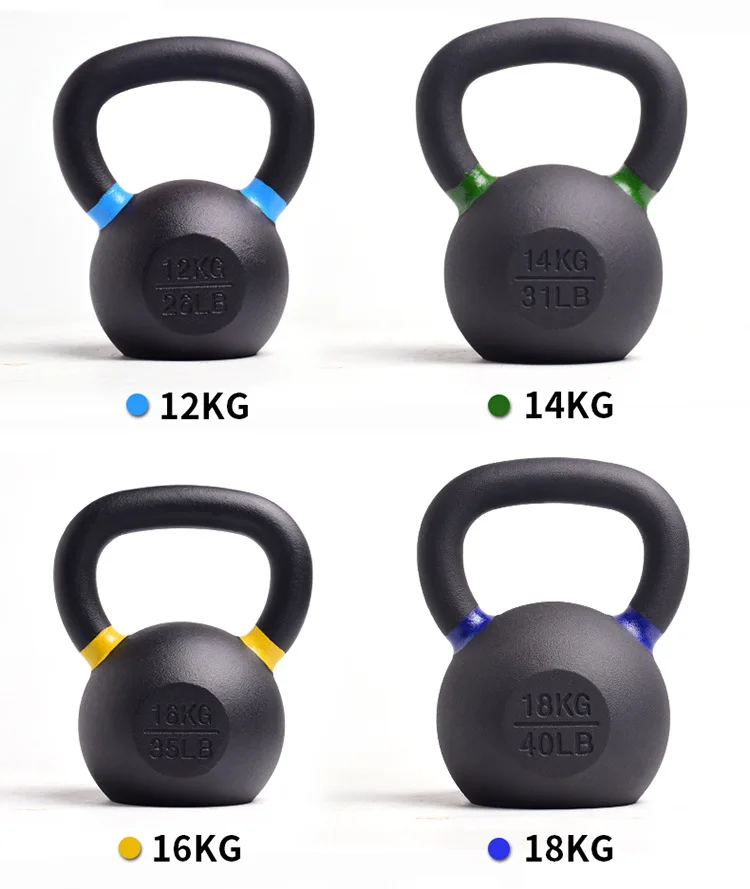 Fitness&body Building Powder Coated Cast Iron Kettlebell Set 10kg