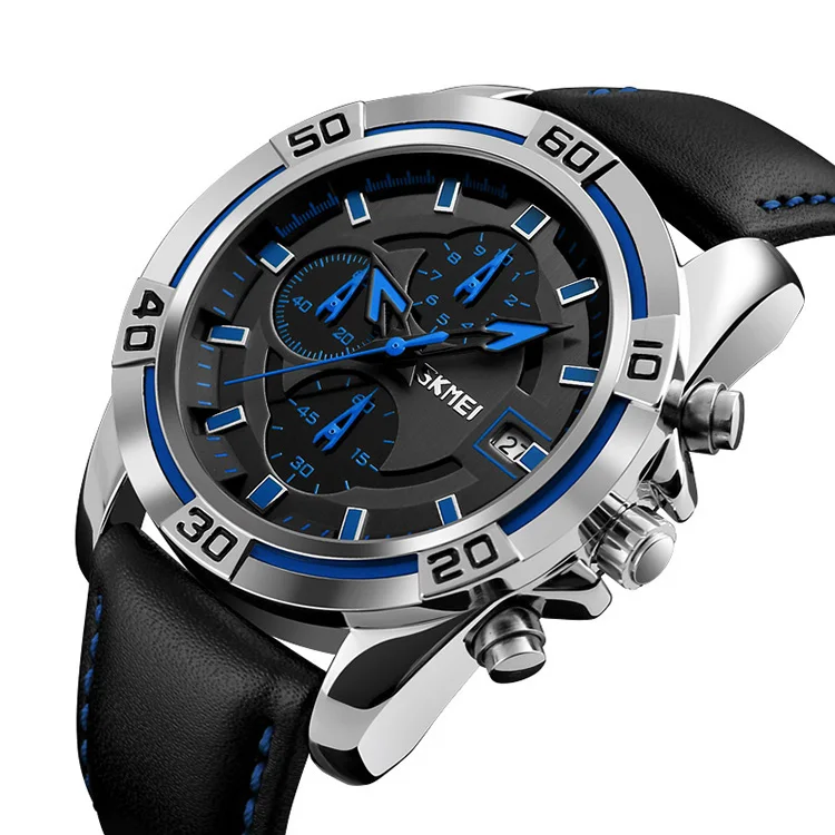 

Skmei Genuine Leather Analog Quartz Men Band Watch